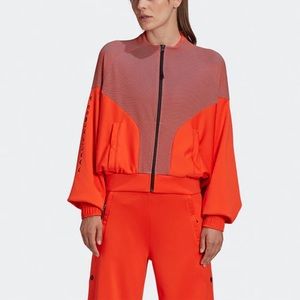 Adidas x Karlie Kloss Cover Up Jacket Sz S In Active Orange/Black